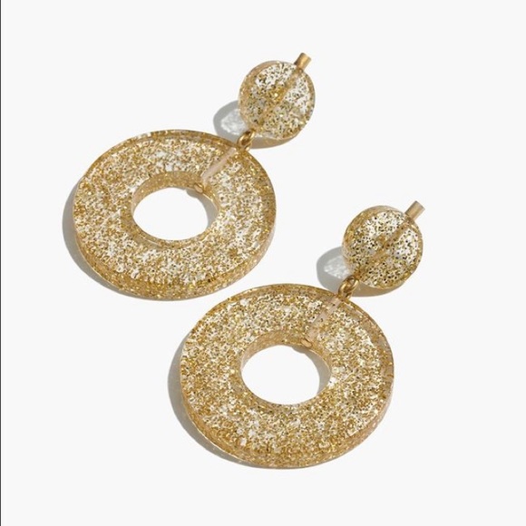MADEWELL | Gold Glitter Statement Earrings - Picture 3 of 6